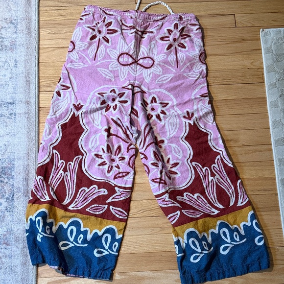 Celadine (Anthropologie) beach Boho Wide-Leg Pants with tie waist M - Picture 3 of 3